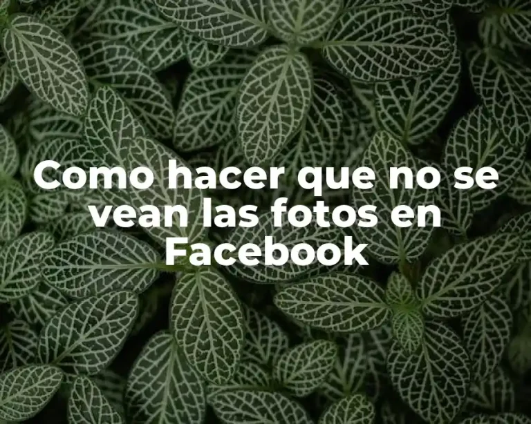 Como hacer que no se vean las fotos en Facebook