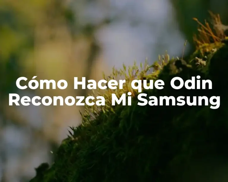 Cómo Hacer que Odin Reconozca Mi Samsung