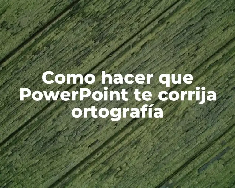 Como hacer que PowerPoint te corrija ortografía