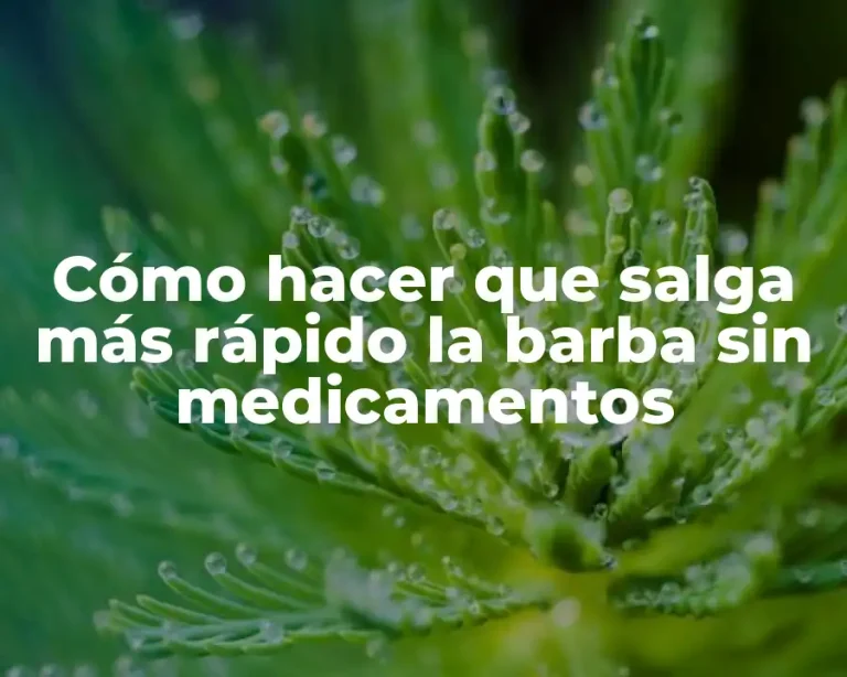 Cómo hacer que salga más rápido la barba sin medicamentos