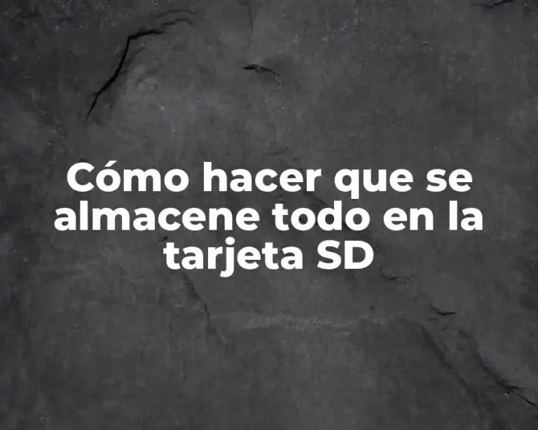 Cómo hacer que se almacene todo en la tarjeta SD