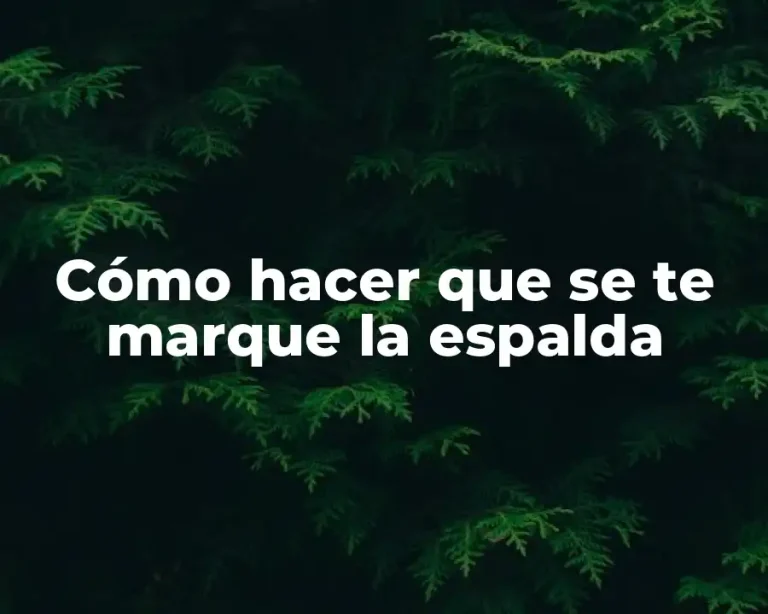 Cómo hacer que se te marque la espalda