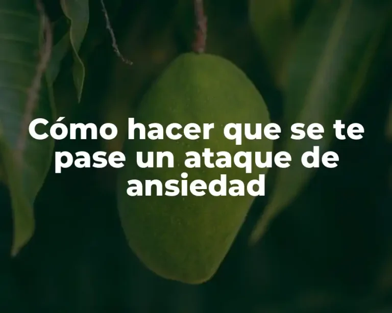 Cómo hacer que se te pase un ataque de ansiedad