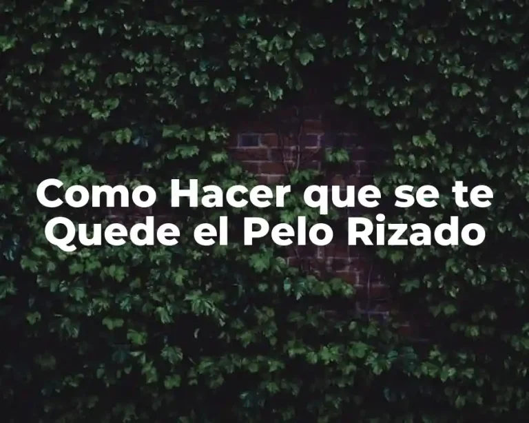 Como Hacer que se te Quede el Pelo Rizado