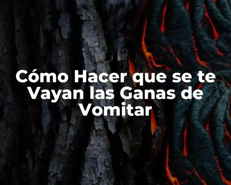 Cómo Hacer que se te Vayan las Ganas de Vomitar
