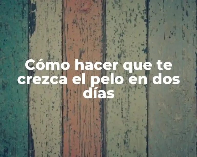 Cómo hacer que te crezca el pelo en dos días