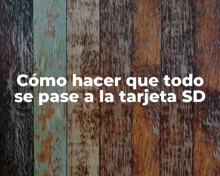 Cómo hacer que todo se pase a la tarjeta SD