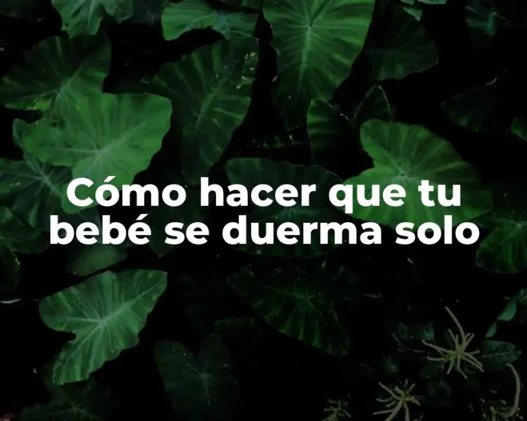 Cómo hacer que tu bebé se duerma solo