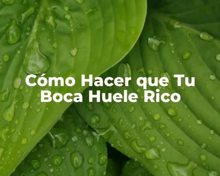 Cómo Hacer que Tu Boca Huele Rico