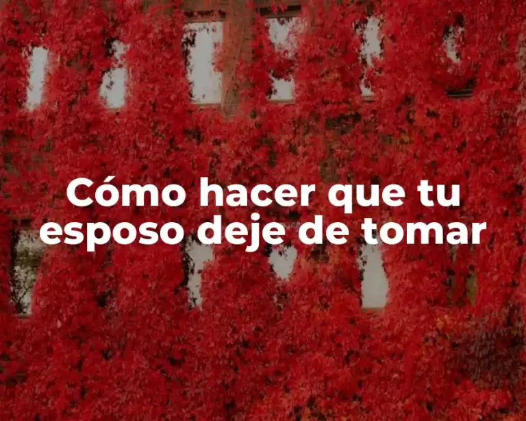 Cómo hacer que tu esposo deje de tomar