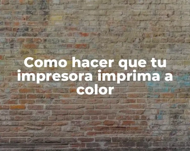 Como hacer que tu impresora imprima a color