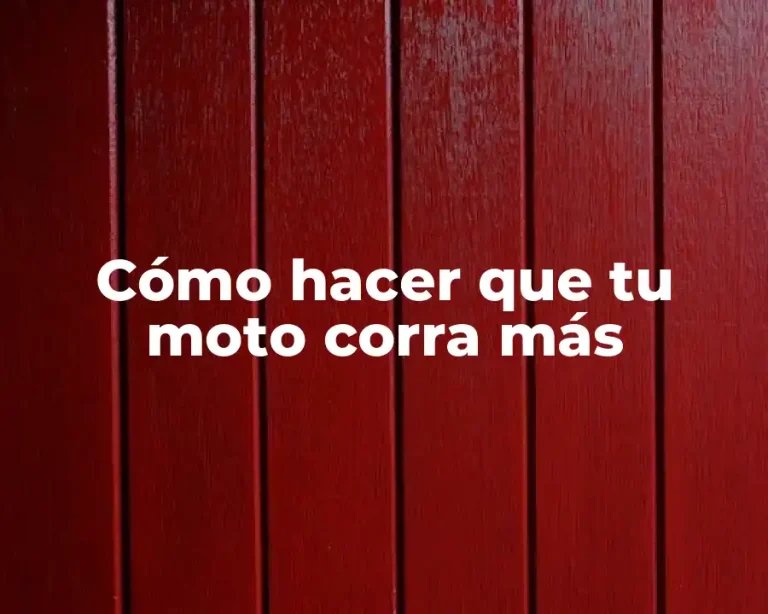 Cómo hacer que tu moto corra más
