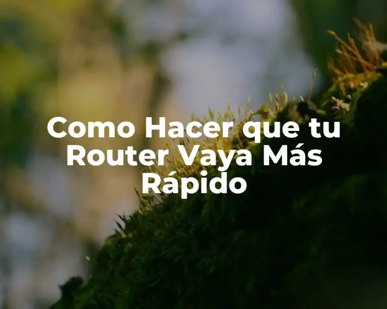 Como Hacer que tu Router Vaya Más Rápido