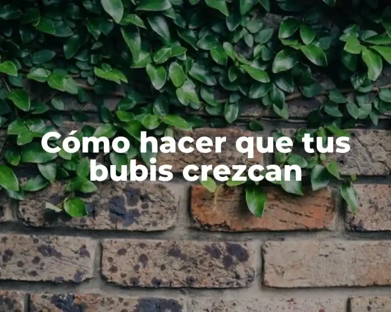 Cómo hacer que tus bubis crezcan