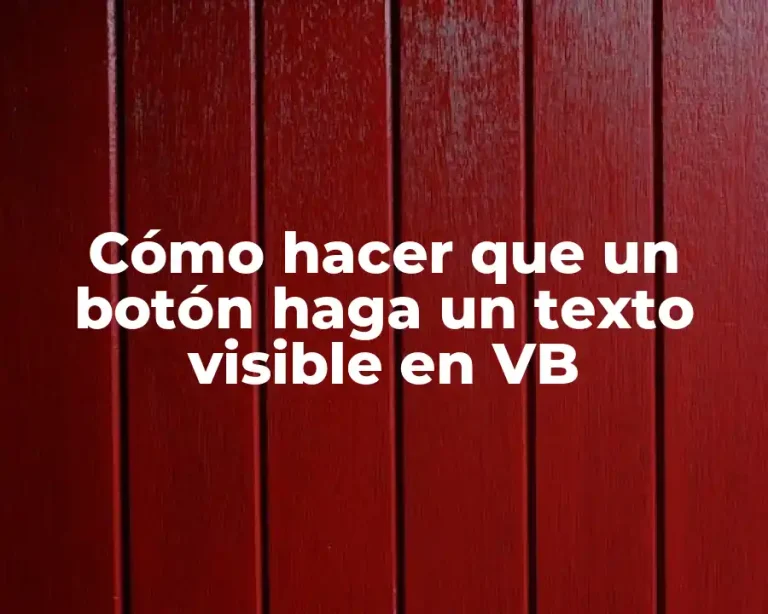 Cómo hacer que un botón haga un texto visible en VB