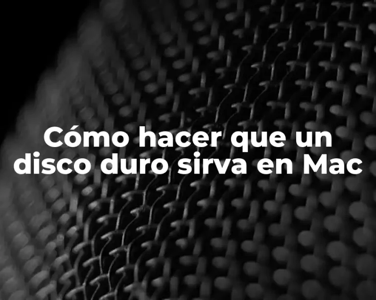 Cómo hacer que un disco duro sirva en Mac