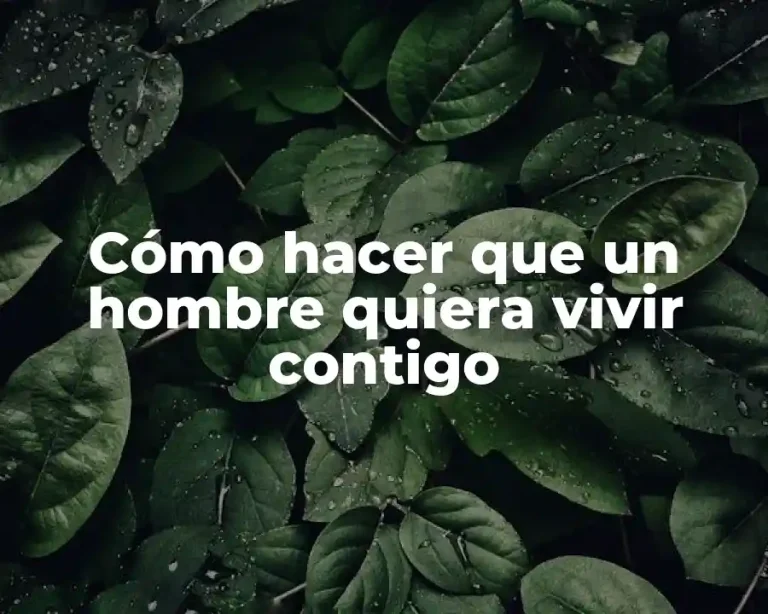 Cómo hacer que un hombre quiera vivir contigo