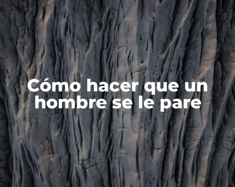 Cómo hacer que un hombre se le pare