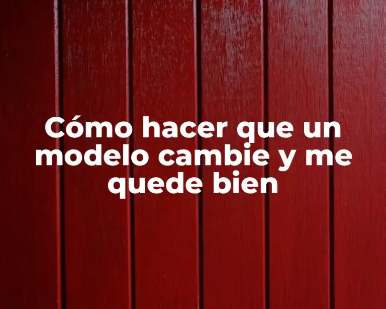 Cómo hacer que un modelo cambie y me quede bien