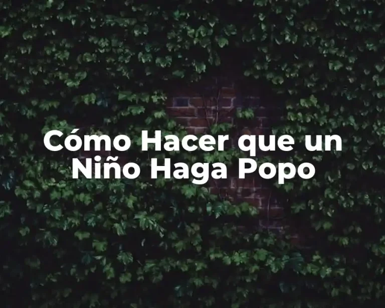 Cómo Hacer que un Niño Haga Popo