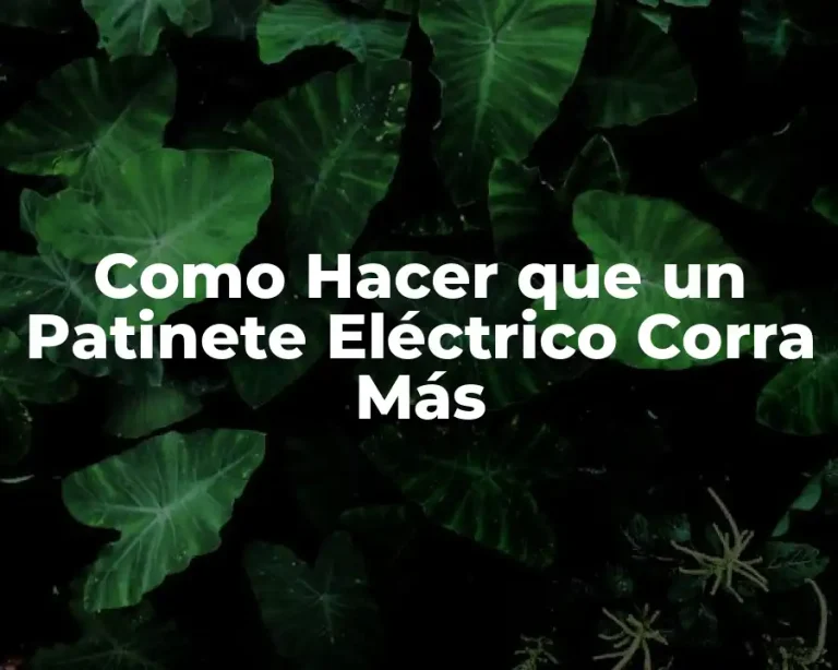 Como Hacer que un Patinete Eléctrico Corra Más