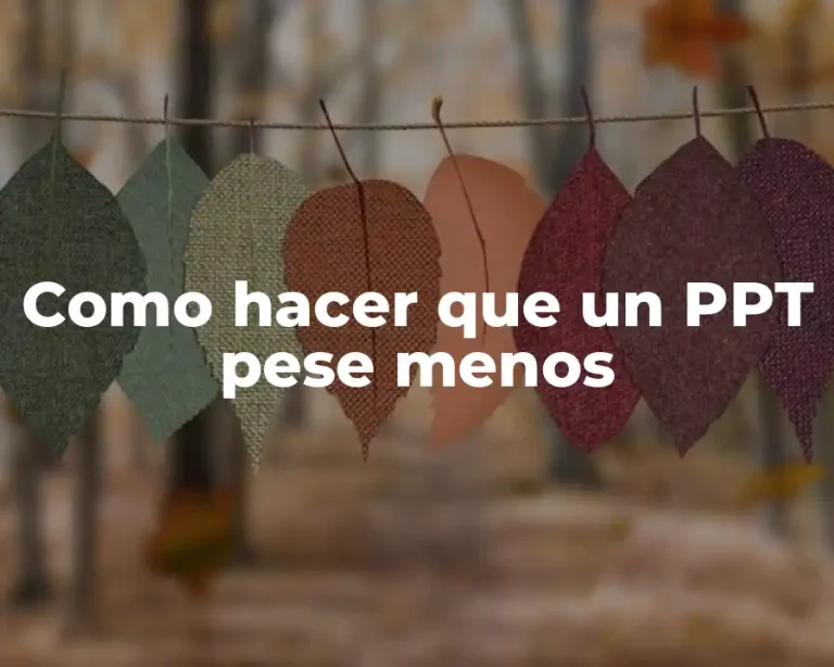 Como hacer que un PPT pese menos