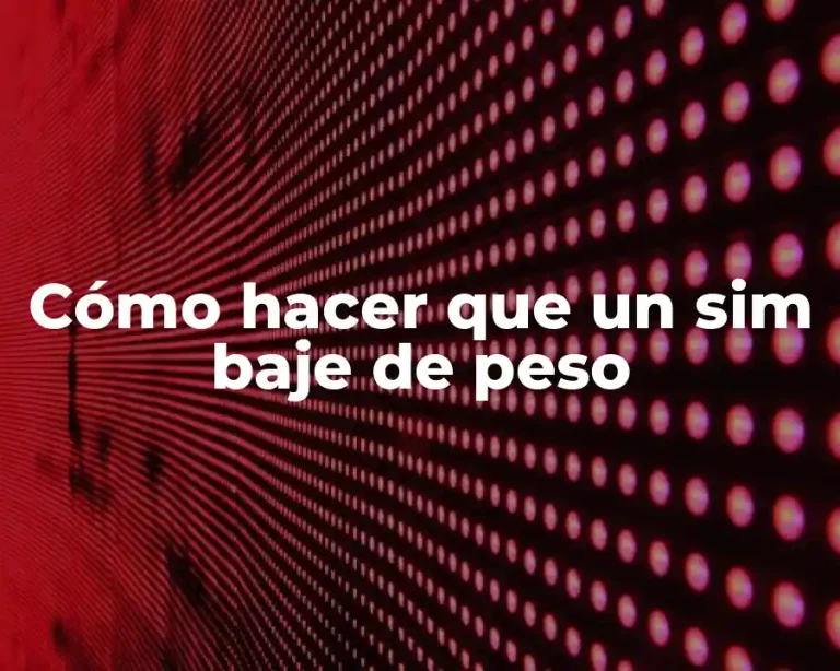 Cómo hacer que un sim baje de peso