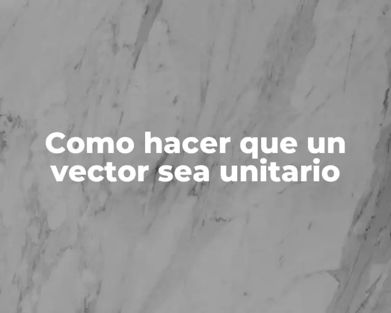 Como hacer que un vector sea unitario