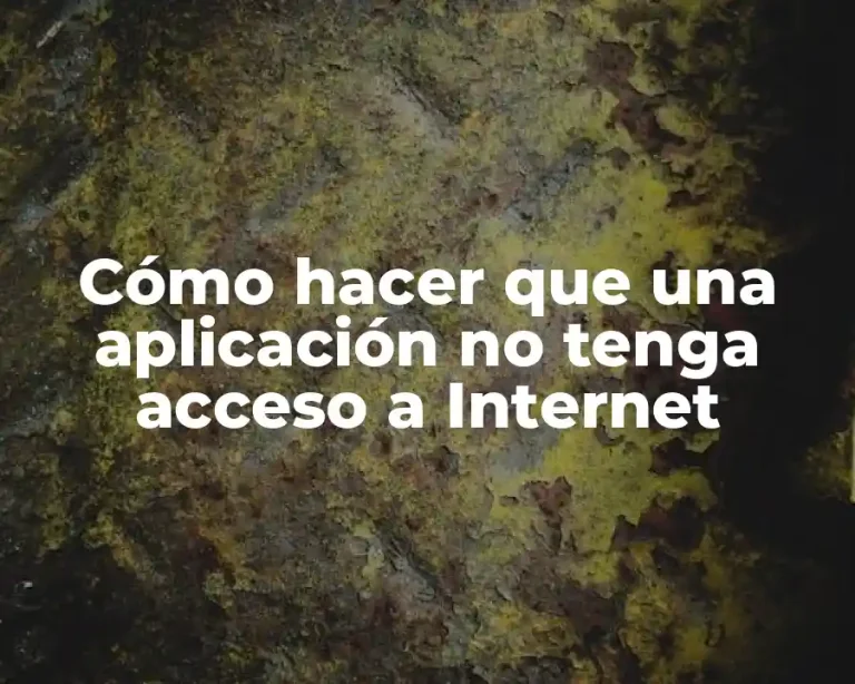 Cómo hacer que una aplicación no tenga acceso a Internet