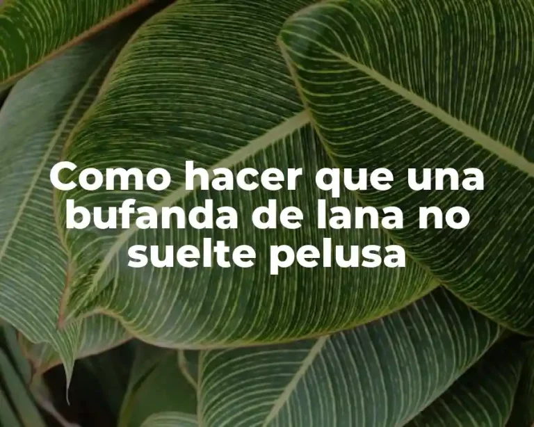 Como hacer que una bufanda de lana no suelte pelusa