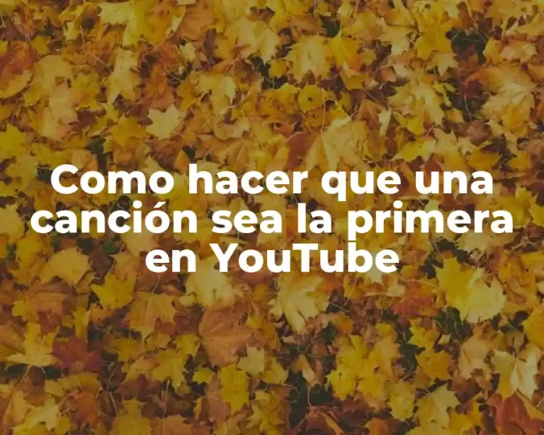Como hacer que una canción sea la primera en YouTube