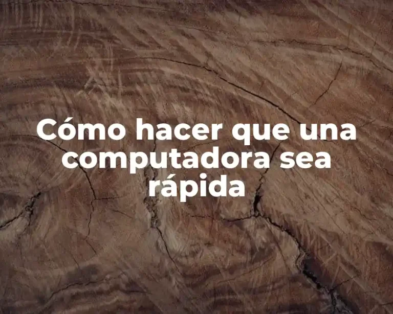 Cómo hacer que una computadora sea rápida