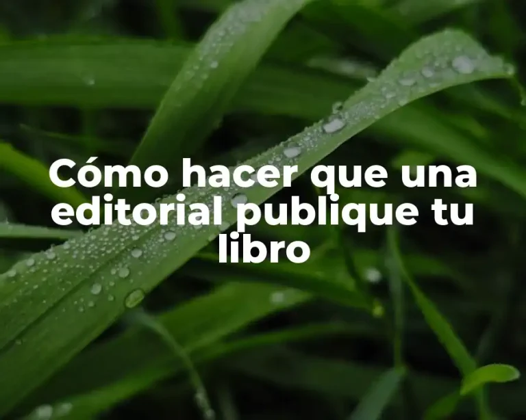 Cómo hacer que una editorial publique tu libro