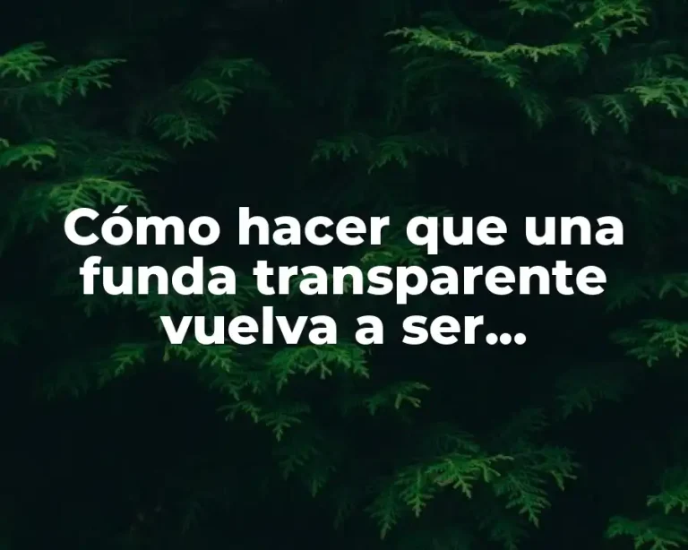 Cómo hacer que una funda transparente vuelva a ser transparente