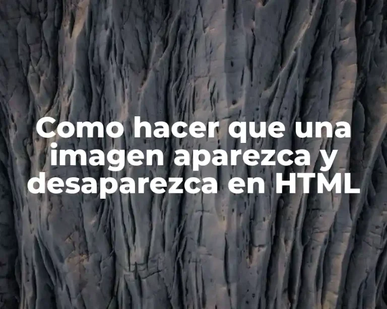 Como hacer que una imagen aparezca y desaparezca en HTML