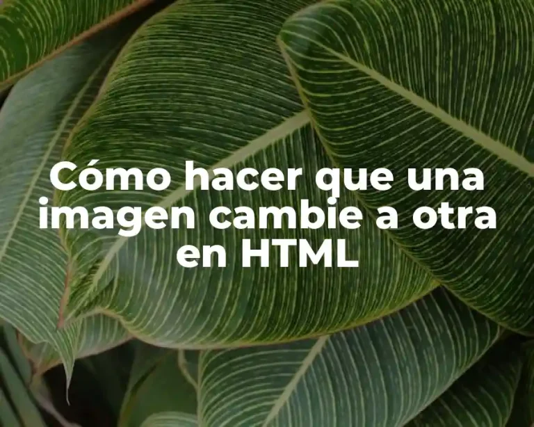 Cómo hacer que una imagen cambie a otra en HTML