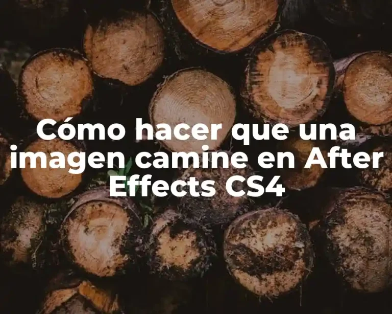 Cómo hacer que una imagen camine en After Effects CS4