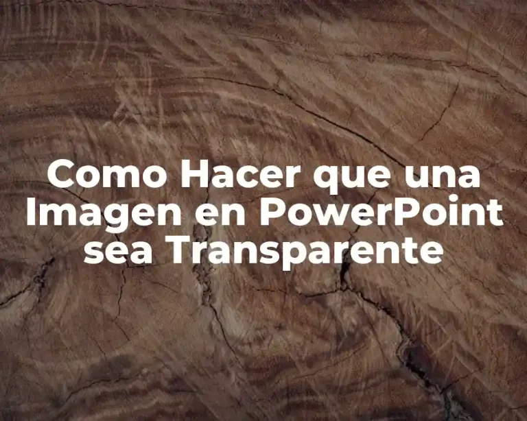 Como Hacer que una Imagen en PowerPoint sea Transparente