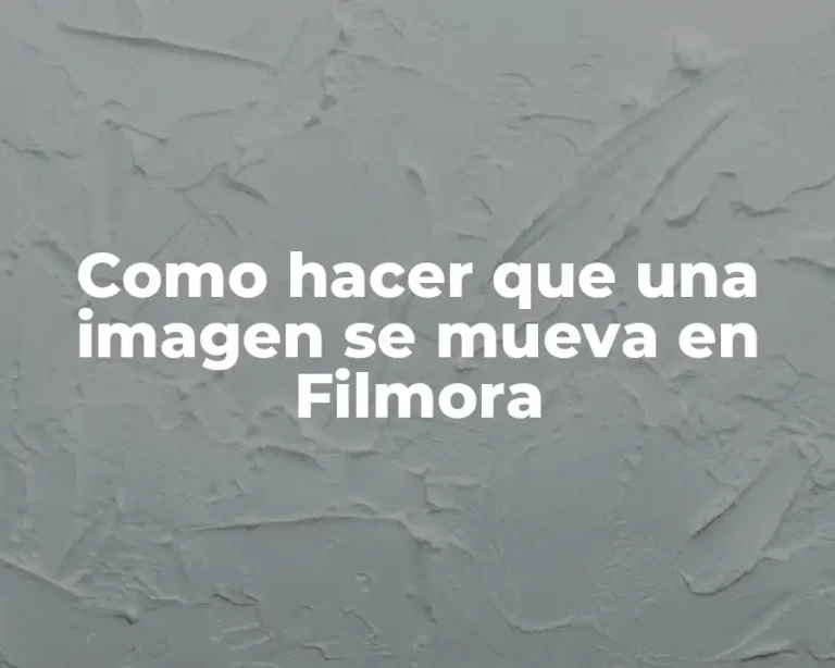 Como hacer que una imagen se mueva en Filmora