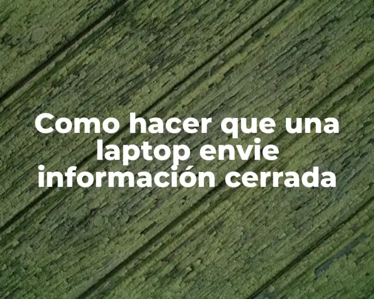 Como hacer que una laptop envie información cerrada