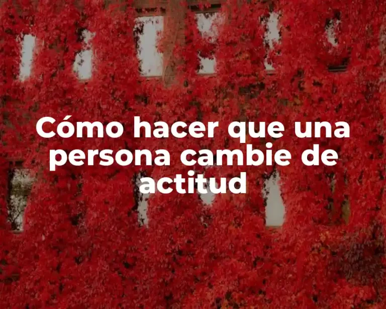 Cómo hacer que una persona cambie de actitud