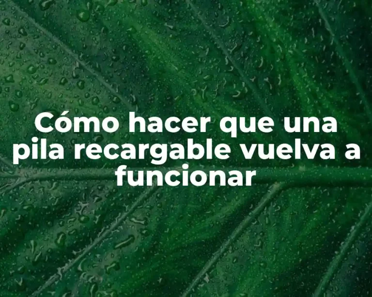 Cómo hacer que una pila recargable vuelva a funcionar