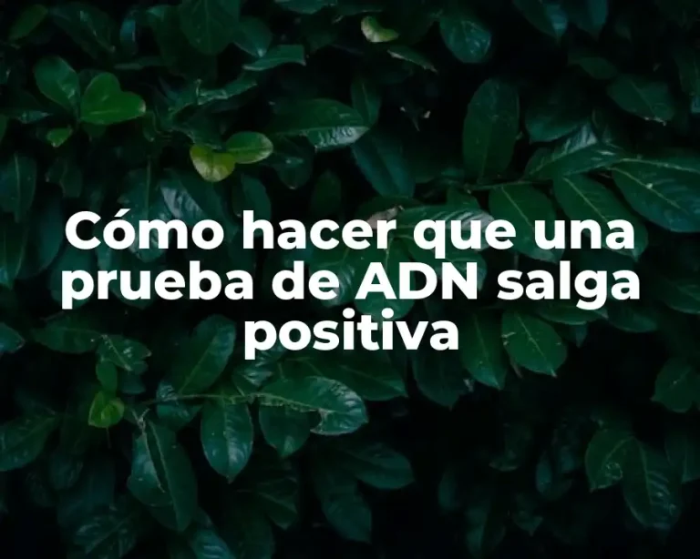Cómo hacer que una prueba de ADN salga positiva