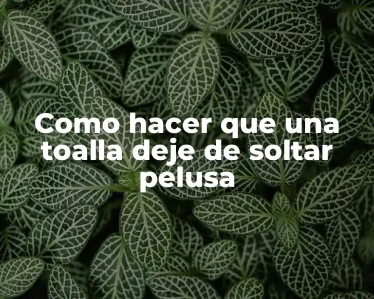 Como hacer que una toalla deje de soltar pelusa