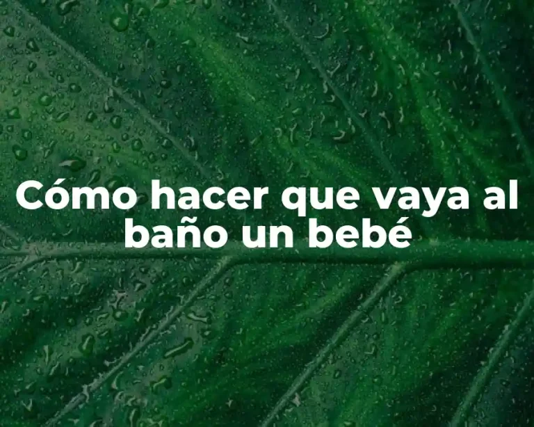 Cómo hacer que vaya al baño un bebé