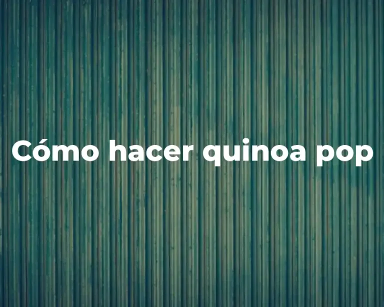 Cómo hacer quinoa pop