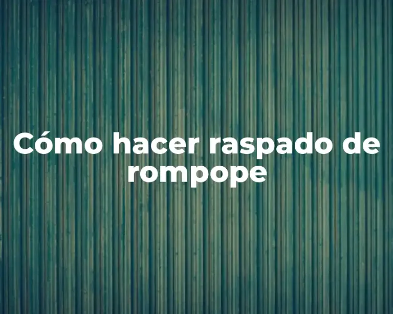 Cómo hacer raspado de rompope