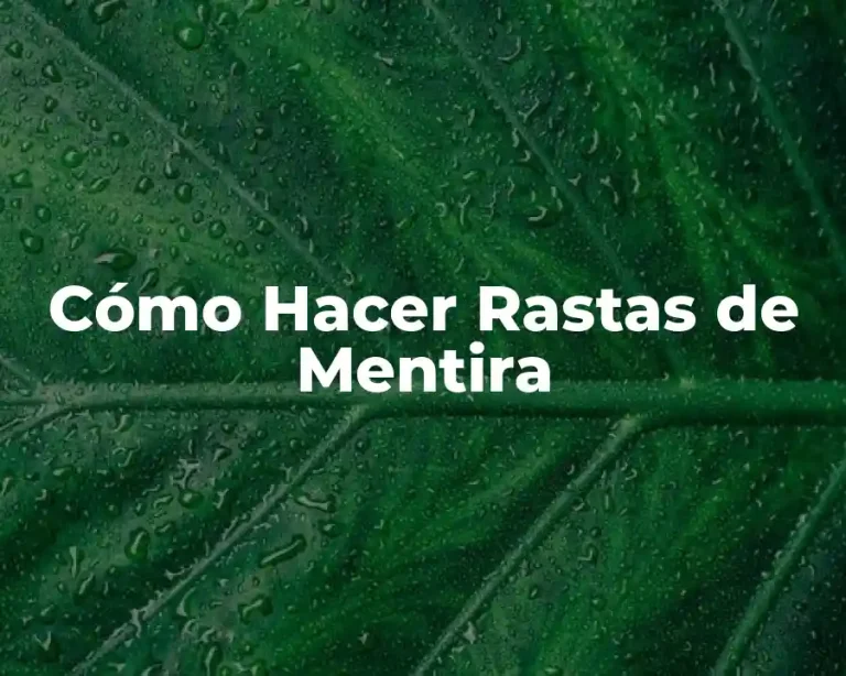 Cómo Hacer Rastas de Mentira