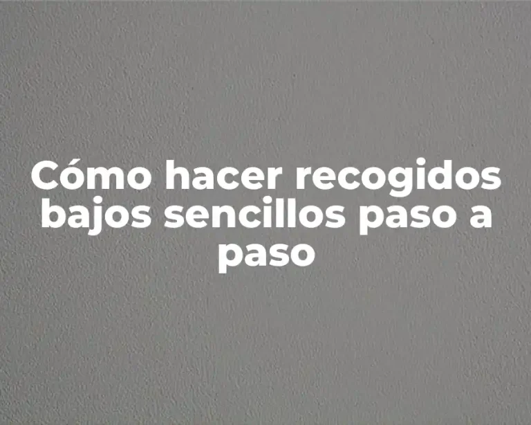 Cómo hacer recogidos bajos sencillos paso a paso
