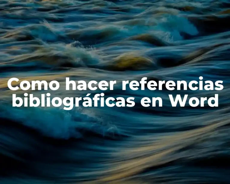 Como hacer referencias bibliográficas en Word